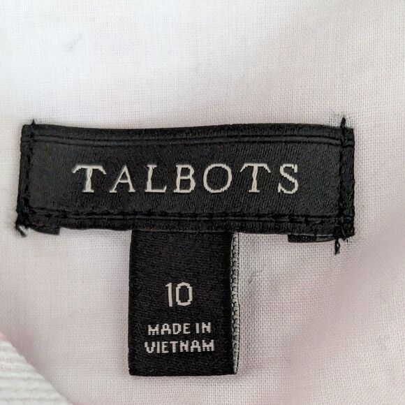 Talbots Dress 10 Pink Sleeveless Floral Sheath Short Mini White Easter Shower - Picture 10 of 11